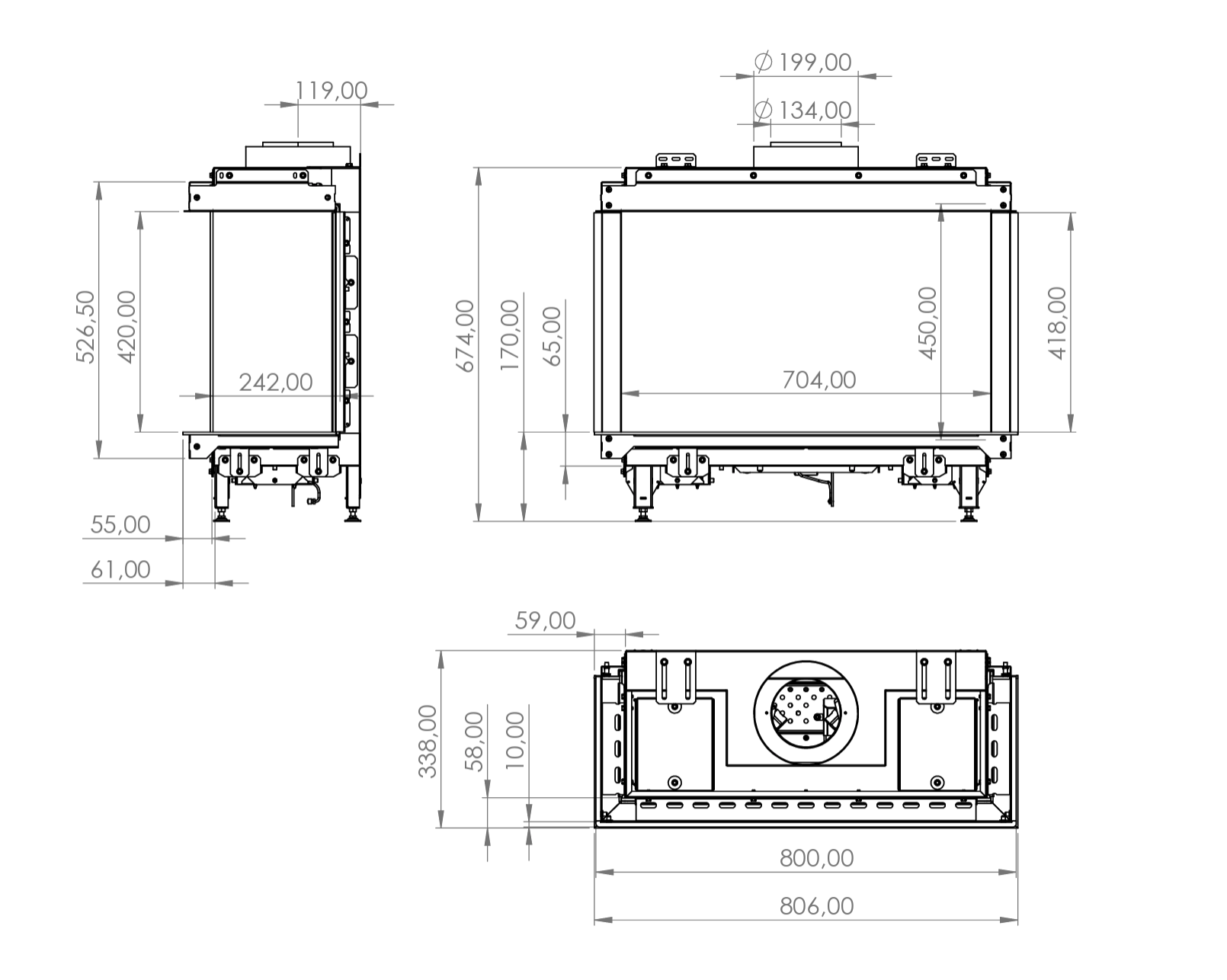 Element4 Summum 70 3/S Driezijdige gashaard-line_image element4-summum-70-3-s-driezijdige-gashaard-line_image